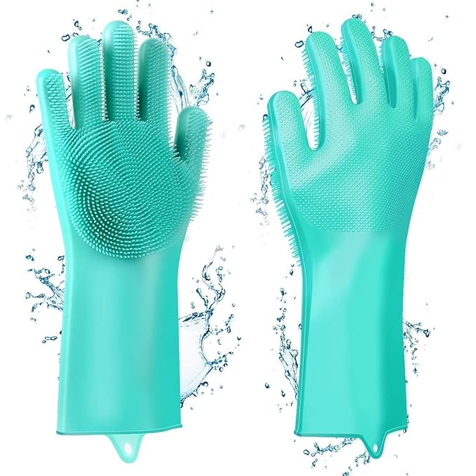 🔥Generic Silicone Gloves with Built-In Wash Scrubber